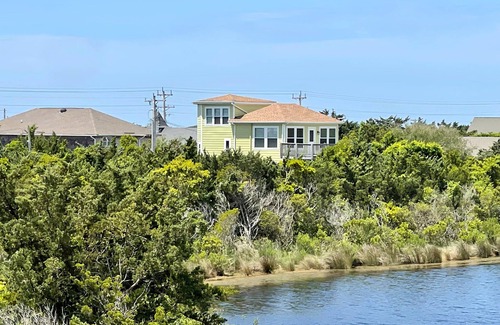 Ocracoke House | Birds Eye View: Pet friendly home with marsh views.