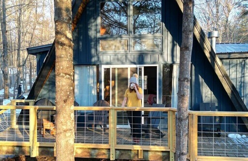 Jay Ski Chalet | Blue Hour A-Frame: Modern Boho Escape w/Hot Tub