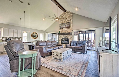 Sunrise Beach House | Boat Dock + Scenic Decks: Lake of the Ozarks Gem