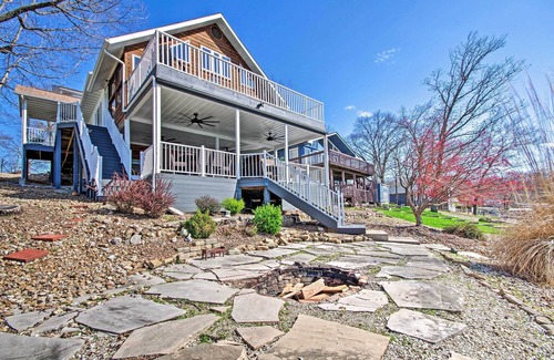 Sunrise Beach House | Boat Dock + Scenic Decks: Lake of the Ozarks Gem