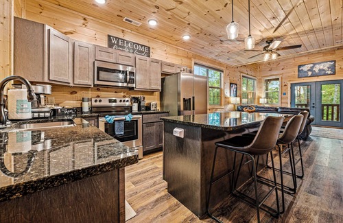 Sevierville Cabin | Book New Cabin for Fall Getaway: Trails-Firepit-View-Theater-Arcade
