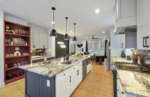 West Southern Pines House | Bourbon & Bubbles with Speakeasy & Hot Tub in Downtown Southern Pines!