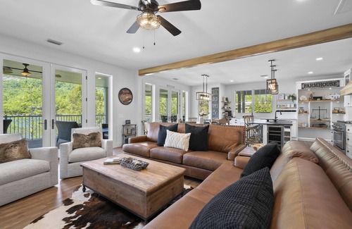 Lake Lure House | Brand New LAKE FRONT-6 BR 7 BA home with direct views of Rumbling Bald