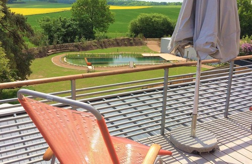 Koslau Apartment | Brauhaus 3 wellness loft "Malz", XXL balcony with nature view, sauna, pool