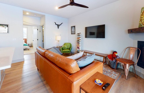 Grand Elk Ranch House | Bright & beautiful modern townhome with fireplace, balcony & walkable locale