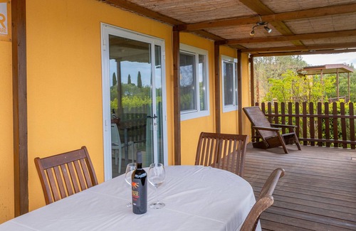 Bibbona House | Bungalow 'Sole1' with Shared Pool, Private Terrace and Air Conditioning