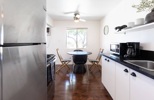 Desert Hot Springs Apartment | C3- Modern Black & White Interior w/a Warm Boho Edge