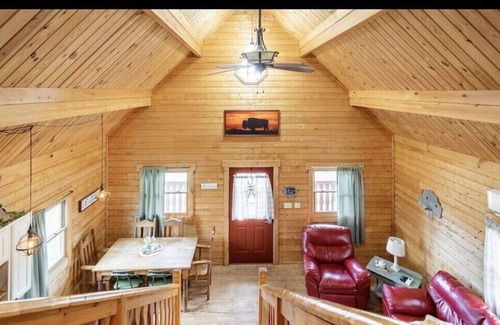 Elgin Cabin | Cabin at Pepper Sprout Ranch Pond View Rural Setting Outdoor Amenities