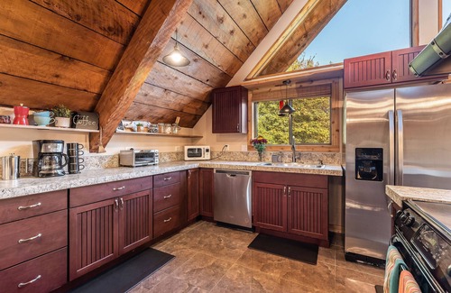 Port Angeles East Cabin | Cabin on Peaceful creek w/hot tub, sauna, firepit- minutes from Hurricane Ridge