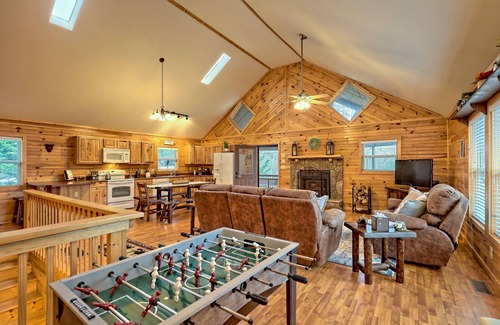 Sautee Nacoochee Cabin | Cabin with hot tub firepit fireplace and game room area!near Helen