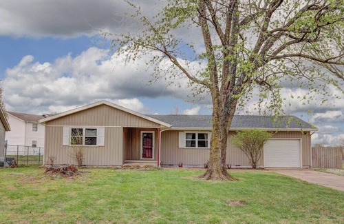 Joplin House | Calm Getaway with Garage, Fenced Yard, and Bunk Room