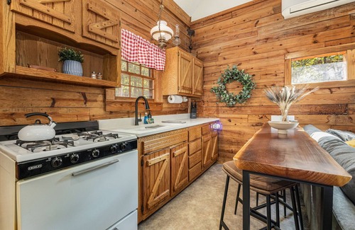 Eureka Springs House | Camp Allswell - Cozy Loft Cabin Getaway-Fireplace