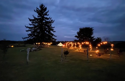 Gillett RV Rental | Camp Sly Fox Bell Tent With A Clear Ceiling. Sleep Under the Stars!