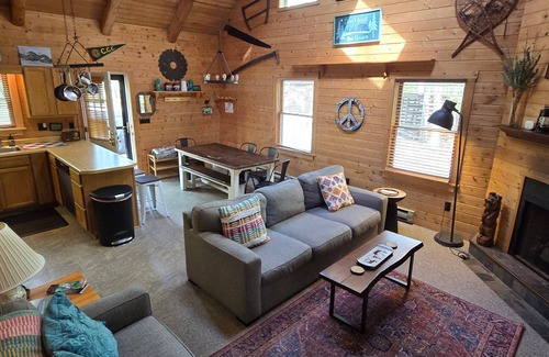 Swanton Cabin | Camp Valentine- charming 3 bedroom cabin with hot tub and fireplace in private setting