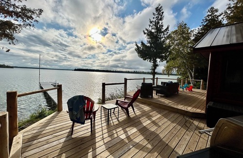 Presque Isle Cabin | Camp Windy Dock: Brand New Hot Tub!