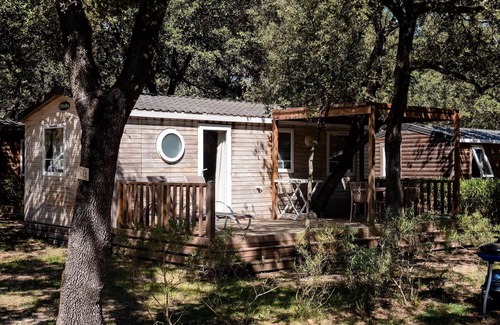 Sommieres House | Camping Le Domaine de Massereau* - Mobile home Comfort 3 rooms 4 people air-conditioned - TV