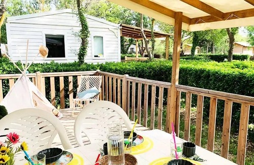 Mirepeisset House | Campsite Le Val de Cesse * - Mobile home WELCOME 27m2 - 2 bedrooms - TV - air conditioning - terrace - 4 people