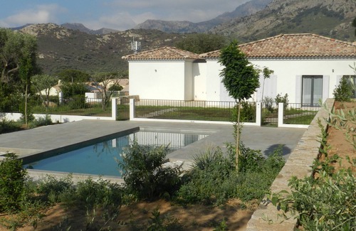 Calenzana Villa | Casa Dumè new air-conditioned villa, heart village, garden, pool, sea and mountain