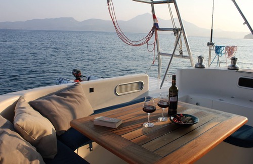Lavrio Boat Rental | Catamaran cruise with skipper and hostess