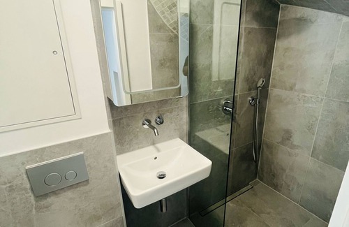 Seelberg Apartment | Central 1-room apartment kitchen, washing machine, parking space, flexible sleeping area