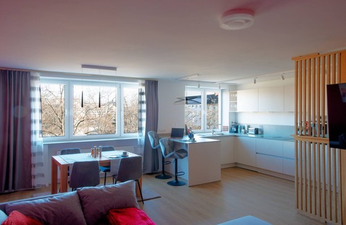 Ludwigshafen Apartment | Central Suite, 2 Bed Rooms, fully equipped kitchen, Living Room, Netflix, Balkon