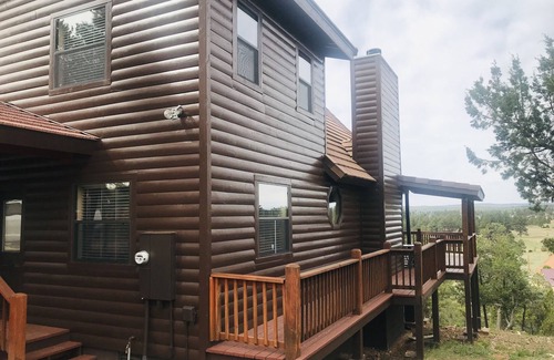 Heber Ski Chalet | Chalet in the pines with view of ponderosa studded mountains on 2.5 acres.
