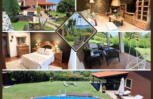 Bueu House | Chalet Rural Toñita 400 m playa piscina barbacoa chimenea