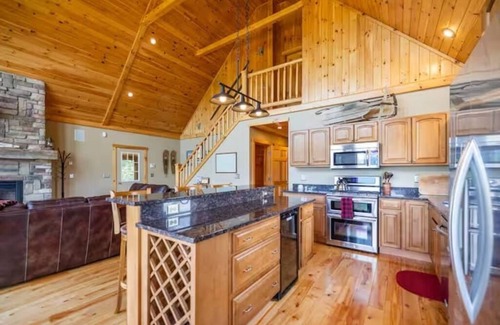Bethel Ski Chalet | Chalet with Stunning Views, Hot tub, Cozy Fireplace, and Game Room!