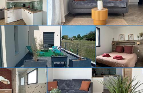 Loucelles Apartment | Champ de blé Apt neuf indépendant plain pied dans maison contemporaine décoration soignée tout confort terrasse aménagée, grand terrain parking privé à 15 mn de Caen et 10 mn deBayeux proche plages du débarquement