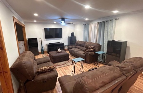 Wake County House | Charming 2-bedroom Unit in Log Cabin house in welcoming Wendell with WiFi, AC