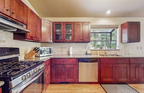 Bijou Park Acres House | Charming Cabin Home with Fireplace, W/D, Enclosed Backyard