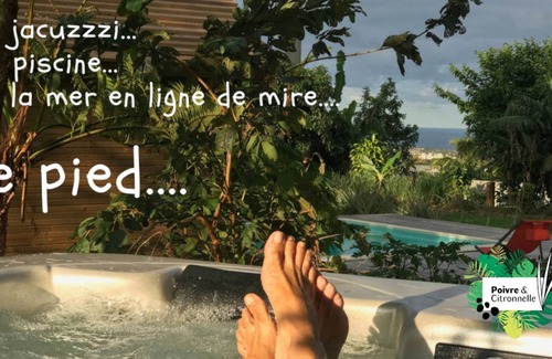 Saint-Andre Apartment | Charming, comfortable blue room, peaceful setting in a large garden, swimming pool, jacuzzi.