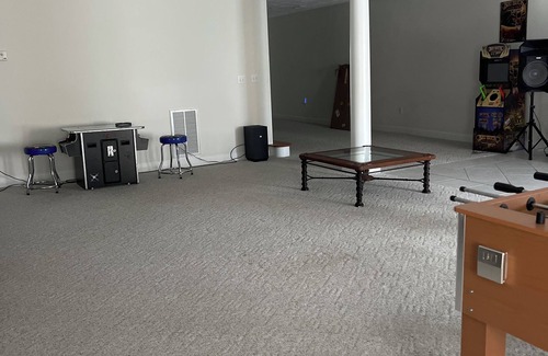 Burnt Chimney House | Charming furnished basement with kitchen and full bathroom in adorable Vinton