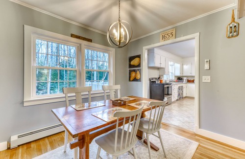 Kennebunk House | Charming home with deck, crib, yard, 5-person hot tub - 1 dog OK, walk to beach