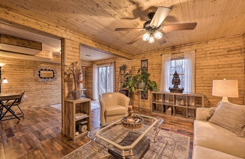 Oceana County Cabin | Charming Log Cabin at Double JJ Ranch Resort!