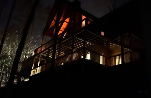 Lake Lure Cabin | Charming Rustic Serene 3 Sty Log Cabin on lake with a private indoor heated pool