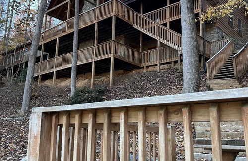 Lake Lure Cabin | Charming Rustic Serene 3 Sty Log Cabin on lake with a private indoor heated pool