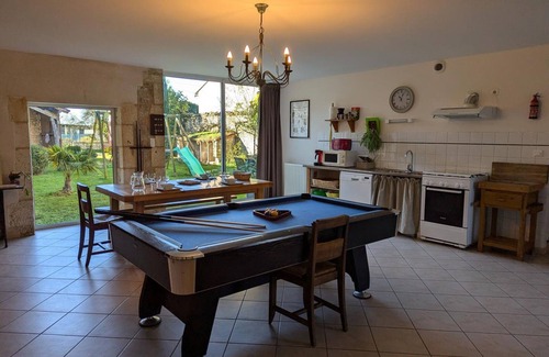 Villefagnan Cottage | Charming Stone House with Billiard, Ping-Pong, Covered Terrace, and Large Garden