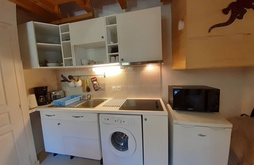 Brides-les-Bains Apartment | Charming Studio with Mezzanine in Thermal Park, Elevator Near Center