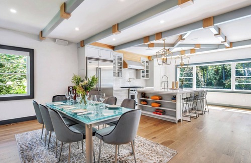 Hampton Bays House | Chic Hampton Bays Oasis with Pool, Hot Tub & Resort-Style Living, Steps to.