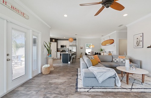 Jacksonville Beach House | Chic Home with Retro Airstream + Heated Pool