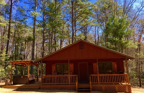 Sautee Nacoochee Cabin | Chimney Mt 2 | 2BR Cabin, Dog Friendly w/Hot Tub and Fireplace. Near Helen GA