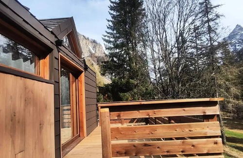 Nancroit Ski Chalet | Chrystal - Chalet Cime - 18 m2 - Wohn-/Küchebereich, 1 Schlafzimmer, 1 Badezimmer 2 persons