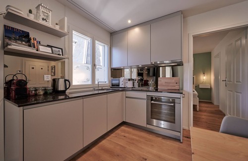 Unterseen Apartment | City Center Apartment with Mountain View, Historic Building, Old Town