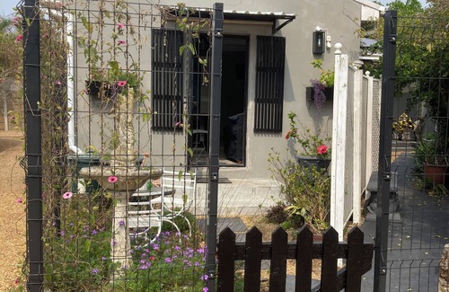 Constantia Cottage | Constantia Lazy River, Froggs Leap studio for 2 people and 2 small kids on sofa
