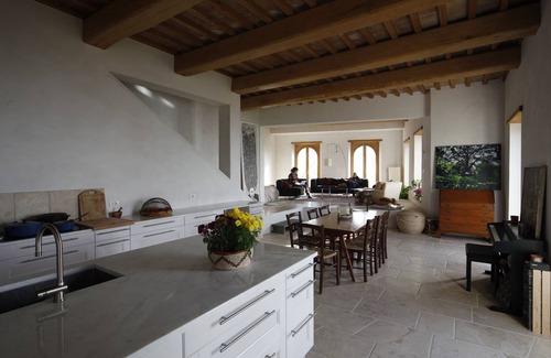 Guardea House | Contemporary Stone House with Lap Pool Overlooking Tiber Valley. Full AC.