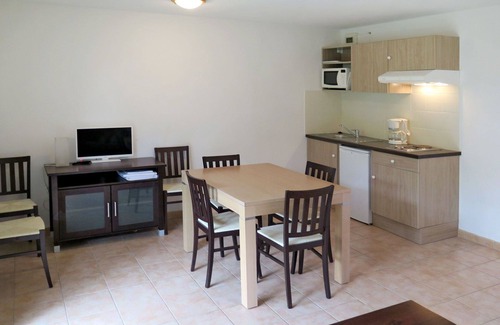 Barbaste Apartment | Cosy apartment for 6 guests with WIFI, pool, TV, terrace, pets allowed and parking
