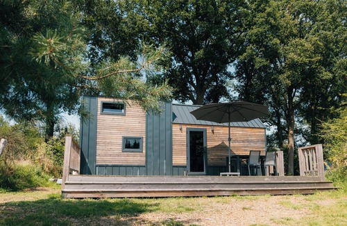Nieuw Heeten House | Cosy Tiny House for 2 guests with sleeping loft, skylight and veranda in the Sallandse Heuvelrug.