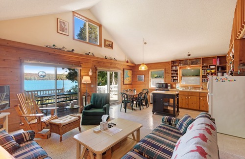 Boyne City House | Cottage with lake views, private dock & firepit - near public boat launch