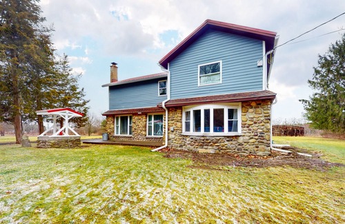 Himrod House | Country escape on 43 acres with boat launch access, a firepit, grill, & W/D